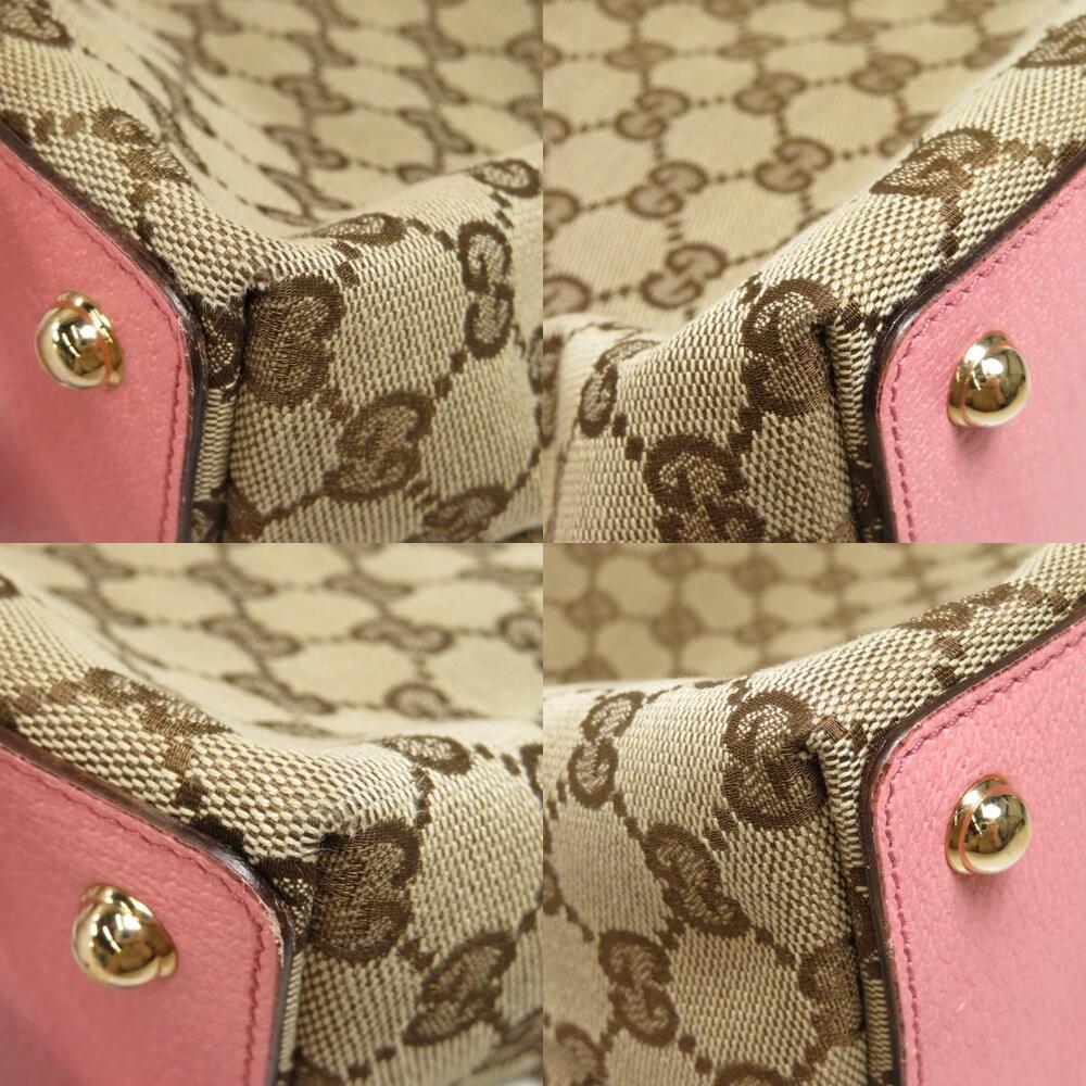 Gucci GG Canvas Eclipse Tote Shoulder Bag Beige Pink - Picture 10 of 11